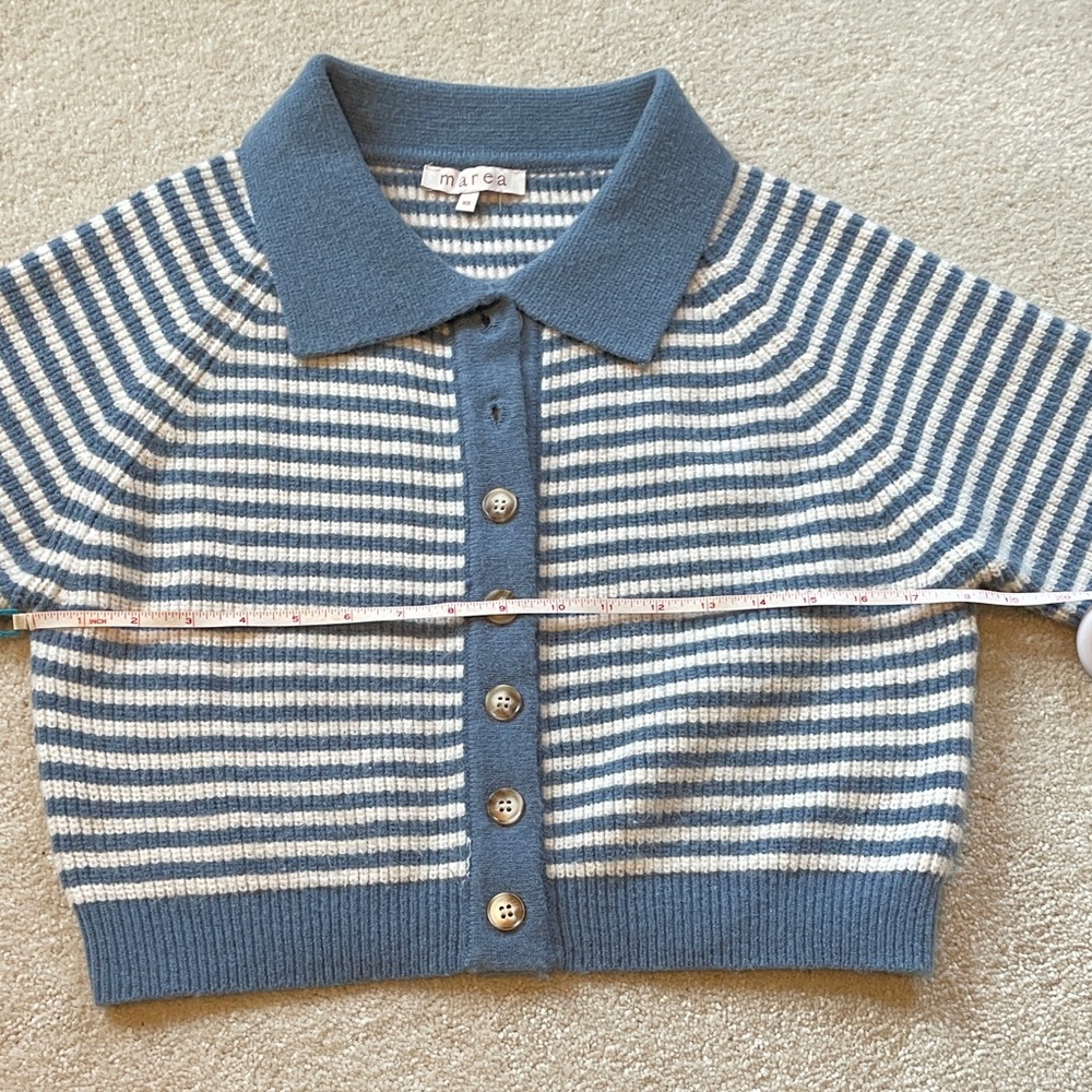 Marea by Liz Joy Coastal Striped Cardigan - Blue and Ivory XS - Picture 10 of 12